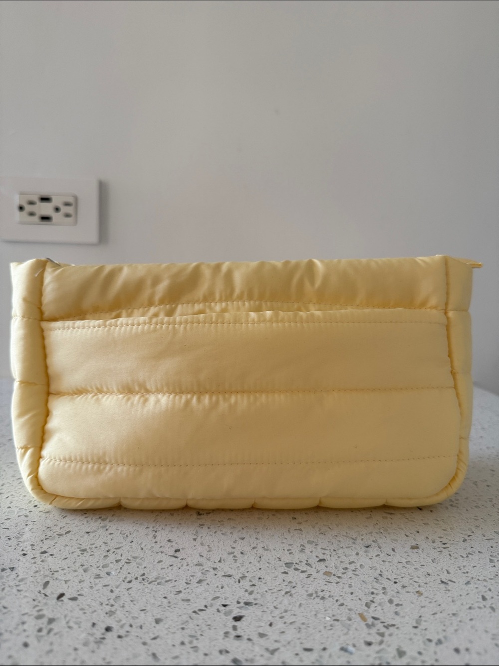 Ulta Beauty Quilted Puffer Cosmetic Pouch - Pale Yellow